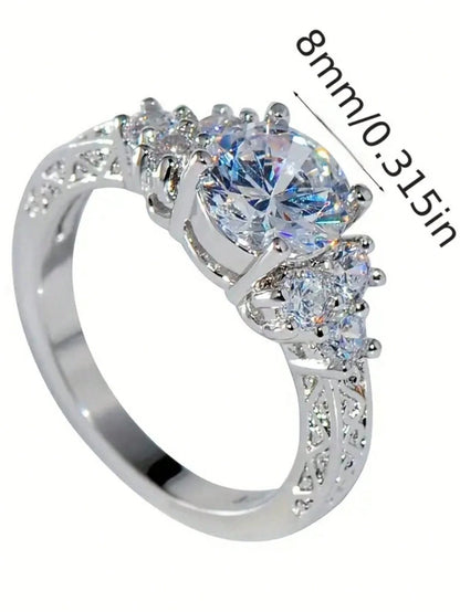 1PC Diamond Ring For Women Engagement Promise Wedding Band Jewelry