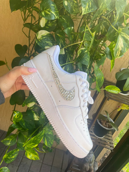 Custom Air Force 1 Bling Rhinestone Sneakers -AF1 Crystal Shoes - Air Force One Custom Glitter Running Shoes Women Bedazzled Shoes Bling af1