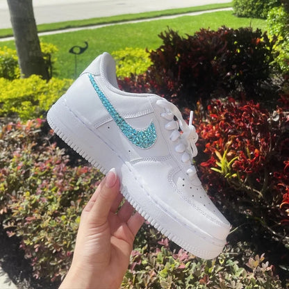 Custom Air Force 1 Bling Rhinestone Sneakers -AF1 Crystal Shoes - Air Force One Custom Glitter Running Shoes Women Bedazzled Shoes Bling af1