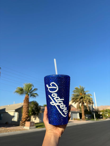 Los Angeles dodgers bling Starbucks Rhinestone Tumbler